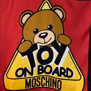 NWT Moschino “Toy on Board” Teddy Bear silk scarf